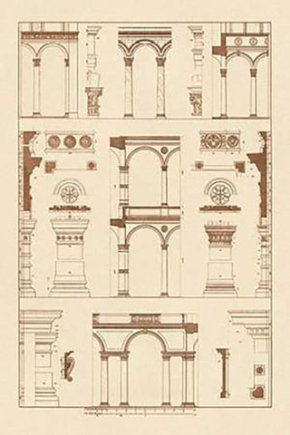 Arcades of the Renaissance White Modern Wood Framed Art Print with Double Matting by Buhlmann, J.