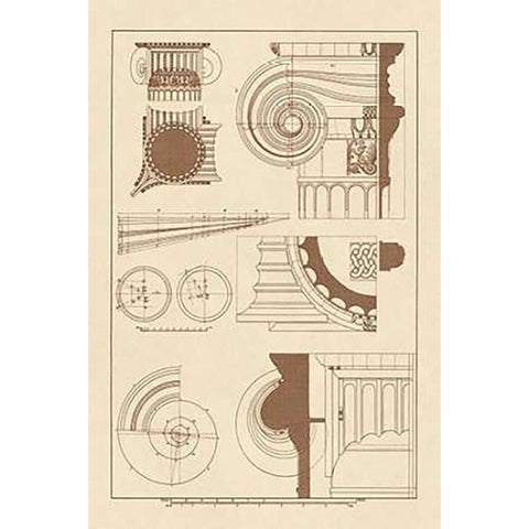 Capitals of the Erechtheum White Modern Wood Framed Art Print by Buhlmann, J.