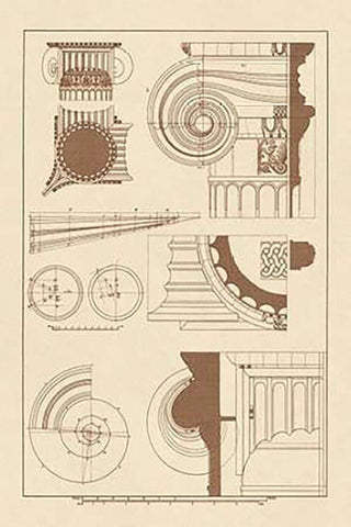 Capitals of the Erechtheum Black Ornate Wood Framed Art Print with Double Matting by Buhlmann, J.