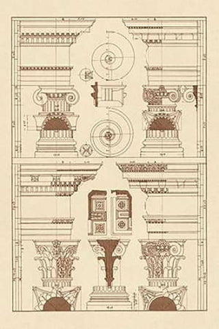 Pediments of the Renaissance Black Ornate Wood Framed Art Print with Double Matting by Buhlmann, J.