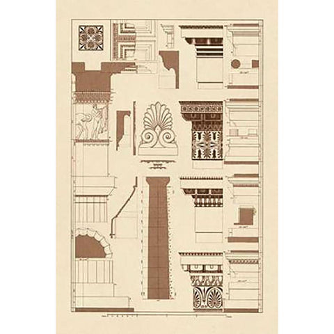 Details of the Parthenon at Athens Gold Ornate Wood Framed Art Print with Double Matting by Buhlmann, J.