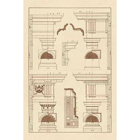 Doric and Tuscan Orders White Modern Wood Framed Art Print by Buhlmann, J.