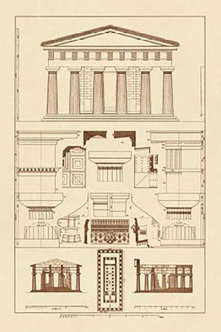 Temple of Vintageeidon at Paestum White Modern Wood Framed Art Print with Double Matting by Buhlmann, J.
