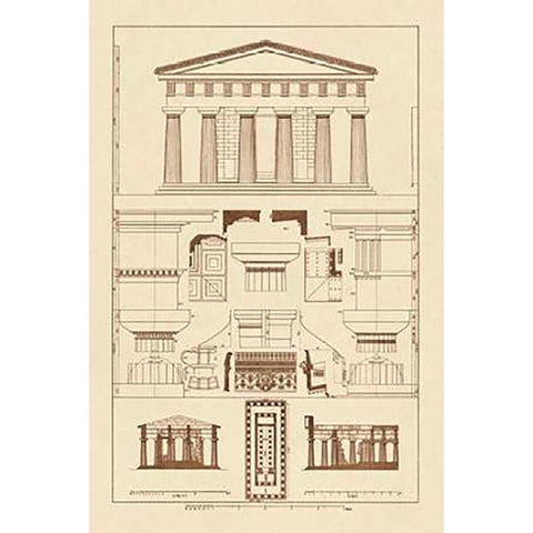 Temple of Vintageeidon at Paestum Black Modern Wood Framed Art Print by Buhlmann, J.