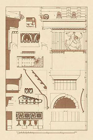 Details of Parthenon at Athens Black Ornate Wood Framed Art Print with Double Matting by Buhlmann, J.