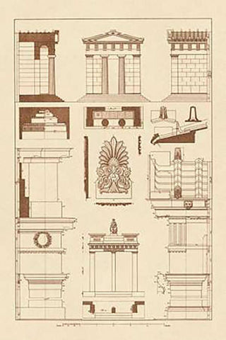 Temple of Diana, Monument of Thrasyllus Black Ornate Wood Framed Art Print with Double Matting by Buhlmann, J.