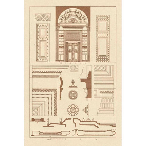 Doorway of the Pantheon at Rome White Modern Wood Framed Art Print by Buhlmann, J.