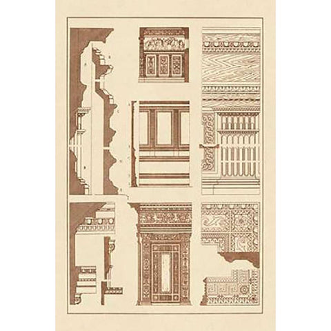 Wall Facing with Wood Paneling Black Modern Wood Framed Art Print by Buhlmann, J.