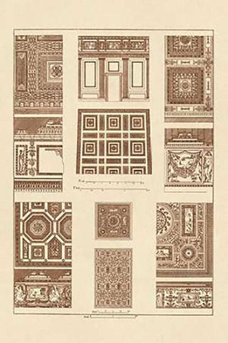 Ceilings with Bays Black Ornate Wood Framed Art Print with Double Matting by Buhlmann, J.
