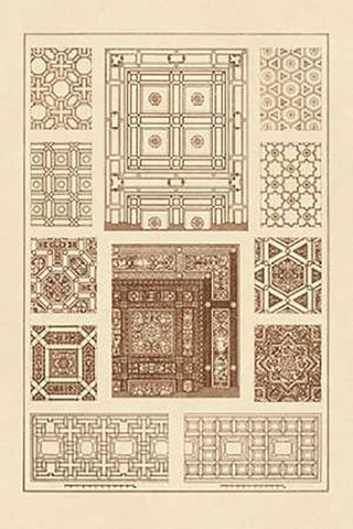 Ceilings with Bays and Mouldings White Modern Wood Framed Art Print with Double Matting by Buhlmann, J.