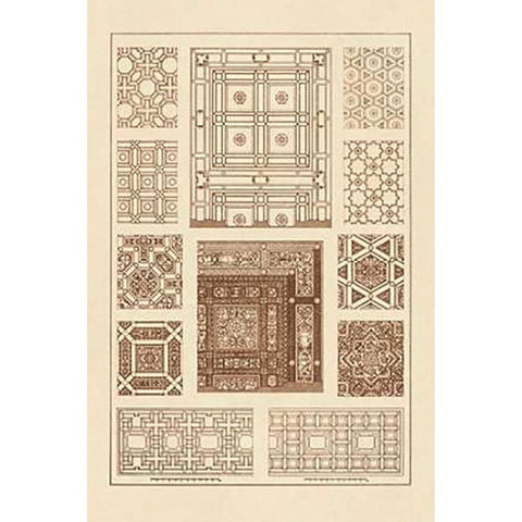 Ceilings with Bays and Mouldings Black Modern Wood Framed Art Print with Double Matting by Buhlmann, J.