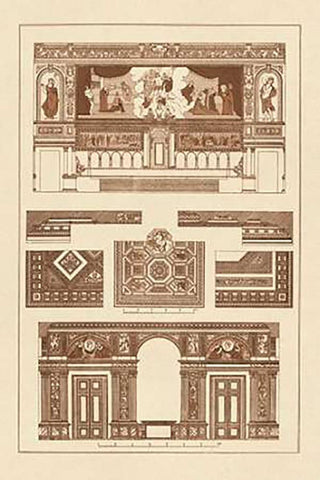 Decoration of Large Halls, PolyMuseumome Black Ornate Wood Framed Art Print with Double Matting by Buhlmann, J.
