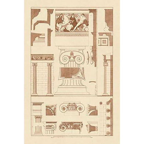 Ionic Orders and Capitals, PolyMuseumome Black Modern Wood Framed Art Print with Double Matting by Buhlmann, J.