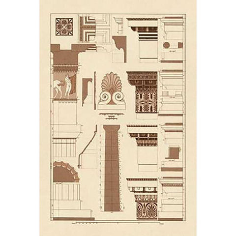 Details of Parthenon, PolyMuseumome Gold Ornate Wood Framed Art Print with Double Matting by Buhlmann, J.