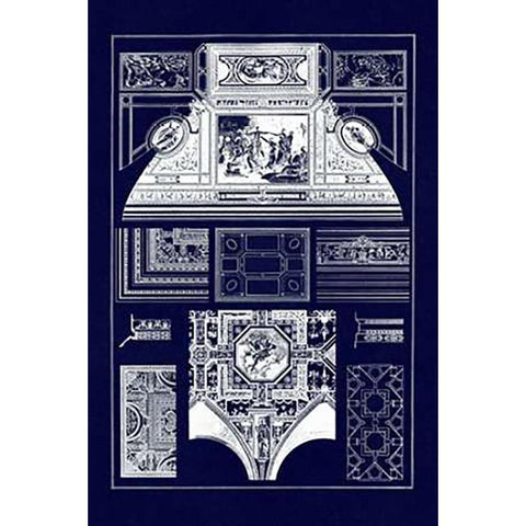 Cloister Vaults and Coved Ceilings (Blueprint) White Modern Wood Framed Art Print by Buhlmann, J.