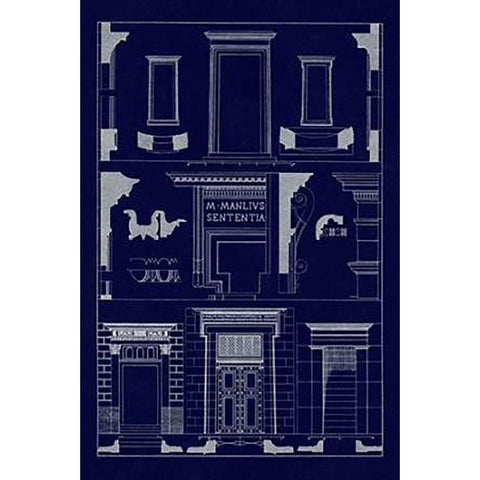 Doorways (Blueprint) Black Modern Wood Framed Art Print by Buhlmann, J.