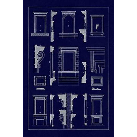 Widows of the Renaissance (Blueprint) Gold Ornate Wood Framed Art Print with Double Matting by Buhlmann, J.
