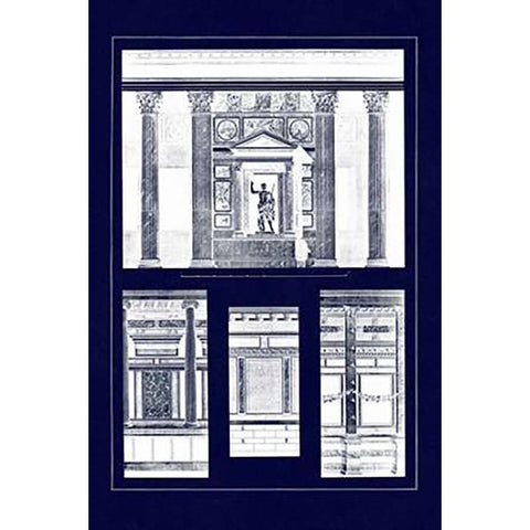 Wall Facing with Marble (Blueprint) Black Modern Wood Framed Art Print by Buhlmann, J.