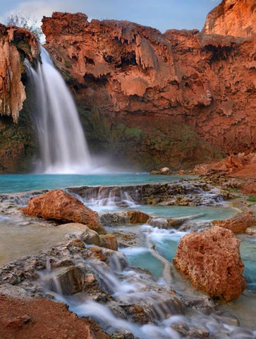 Havasu Falls, Grand Canyon, Arizona White Modern Wood Framed Art Print with Double Matting by Fitzharris, Tim