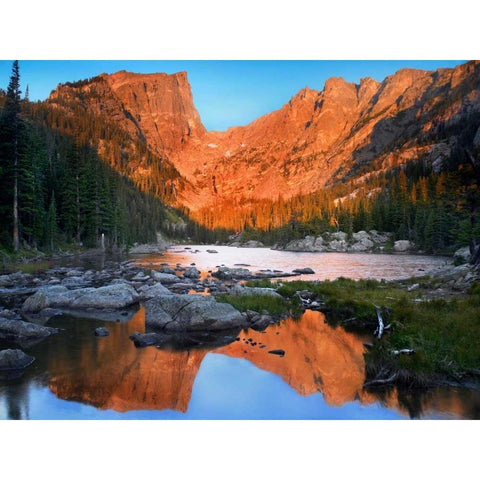 Dream Lake, Rocky Mountain National Park, Colorado Gold Ornate Wood Framed Art Print with Double Matting by Fitzharris, Tim