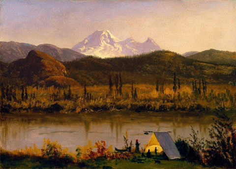 Mt. Baker, Washington White Modern Wood Framed Art Print with Double Matting by Bierstadt, Albert