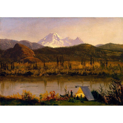 Mt. Baker, Washington Gold Ornate Wood Framed Art Print with Double Matting by Bierstadt, Albert