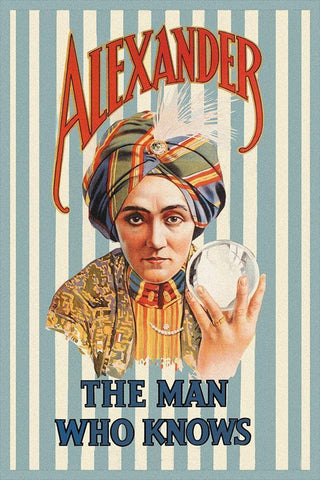 Magicians: Alexander, The Man Who Knows Black Ornate Wood Framed Art Print with Double Matting by Moody Brothers,