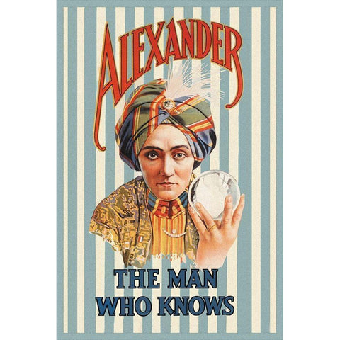 Magicians: Alexander, The Man Who Knows Gold Ornate Wood Framed Art Print with Double Matting by Moody Brothers,