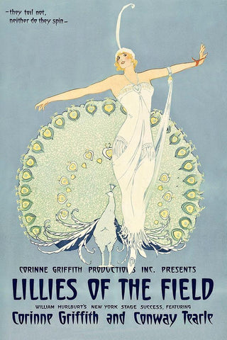 Vintage Film Posters: Lilies of the Field White Modern Wood Framed Art Print with Double Matting by Unknown