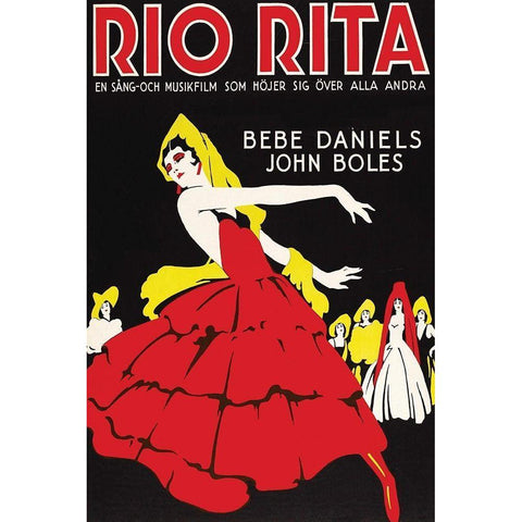 Vintage Film Posters: Rio Rita Black Modern Wood Framed Art Print with Double Matting by Unknown
