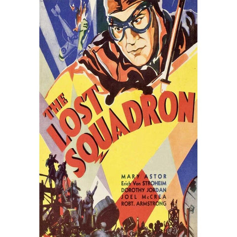 Vintage Film Posters: Lost Squadron Gold Ornate Wood Framed Art Print with Double Matting by Unknown