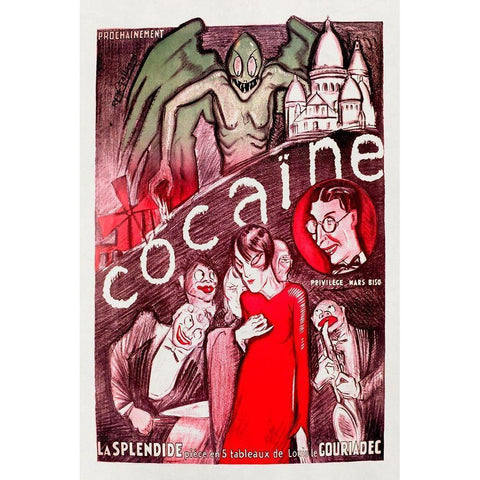 Vintage Vices: Cocaine Gold Ornate Wood Framed Art Print with Double Matting by Vintage Vices, Rene Galliard