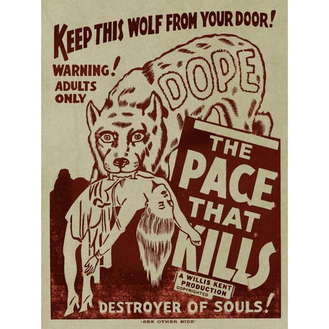 Vintage Vices: Dope: The Pace That Kills Gold Ornate Wood Framed Art Print with Double Matting by Vintage Vices
