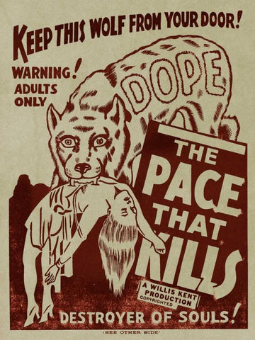 Vintage Vices: Dope: The Pace That Kills Black Ornate Wood Framed Art Print with Double Matting by Vintage Vices