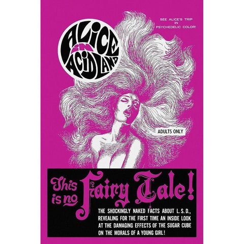 Vintage Vices: Alice in AcidLand Black Modern Wood Framed Art Print with Double Matting by Vintage Vices