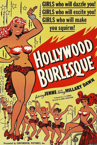Vintage Vices: Hollywood Burlesque Black Ornate Wood Framed Art Print with Double Matting by Vintage Vices
