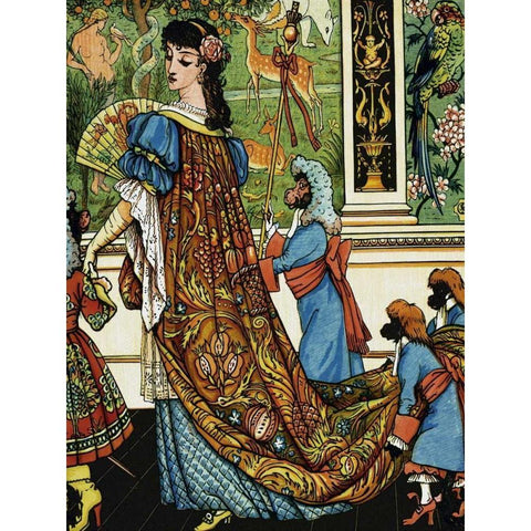 Beauty and the Beast - Beauty White Modern Wood Framed Art Print by Crane, Walter