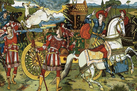 Hind in the Wood - Leap Black Ornate Wood Framed Art Print with Double Matting by Crane, Walter