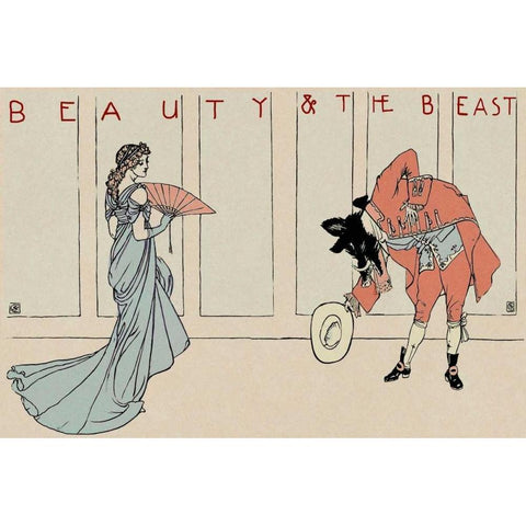 Beauty and the Beast - The Bow Black Modern Wood Framed Art Print by Crane, Walter