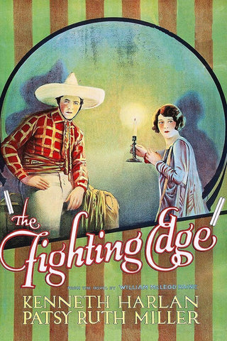 Vintage Westerns: Fighting Edge White Modern Wood Framed Art Print with Double Matting by Unknown