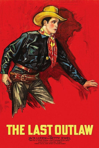 Vintage Westerns: Last Outlaw White Modern Wood Framed Art Print with Double Matting by Unknown