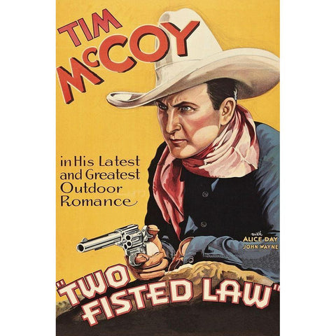 Vintage Westerns: Two Fisted Law White Modern Wood Framed Art Print by Unknown