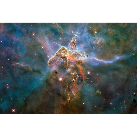 Mystic Mountain in the Carina Nebula White Modern Wood Framed Art Print by NASA