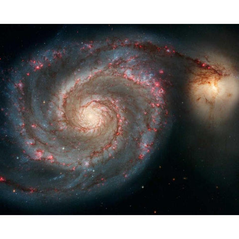 M51 - The Whirlpool Galaxy Black Modern Wood Framed Art Print by NASA