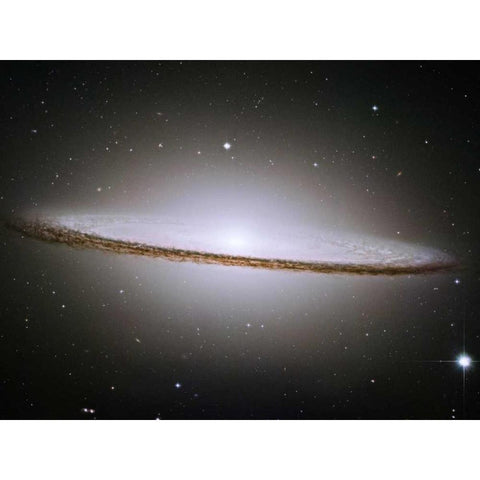 M104 - The Sombrero Galaxy -  Visible Light Black Modern Wood Framed Art Print with Double Matting by NASA