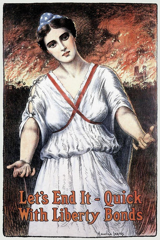 WWI: Lets End It - Quick White Modern Wood Framed Art Print with Double Matting by Unknown