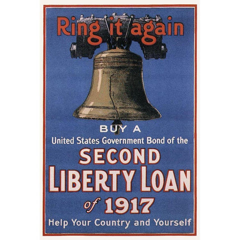 WWI: Ring It Again Black Modern Wood Framed Art Print by Unknown