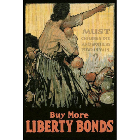 WWI: Must Children Die and Mothers Plead In Vain? White Modern Wood Framed Art Print by Unknown