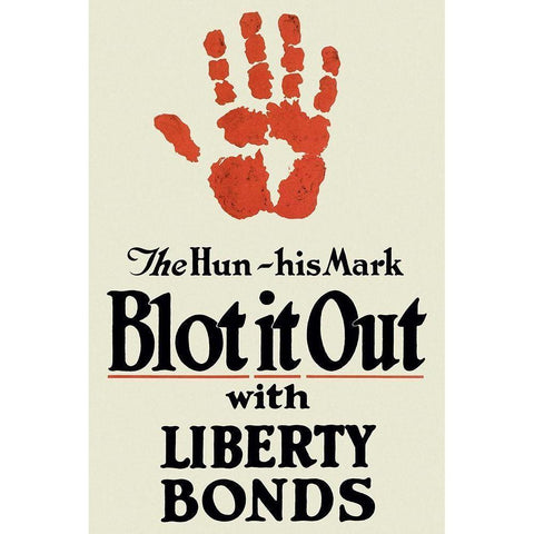 WWI: Blot It Out Black Modern Wood Framed Art Print by Unknown