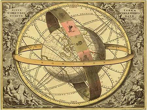 Maps of the Heavens: Circulis Coelestibus White Modern Wood Framed Art Print with Double Matting by Cellarius, Andreas